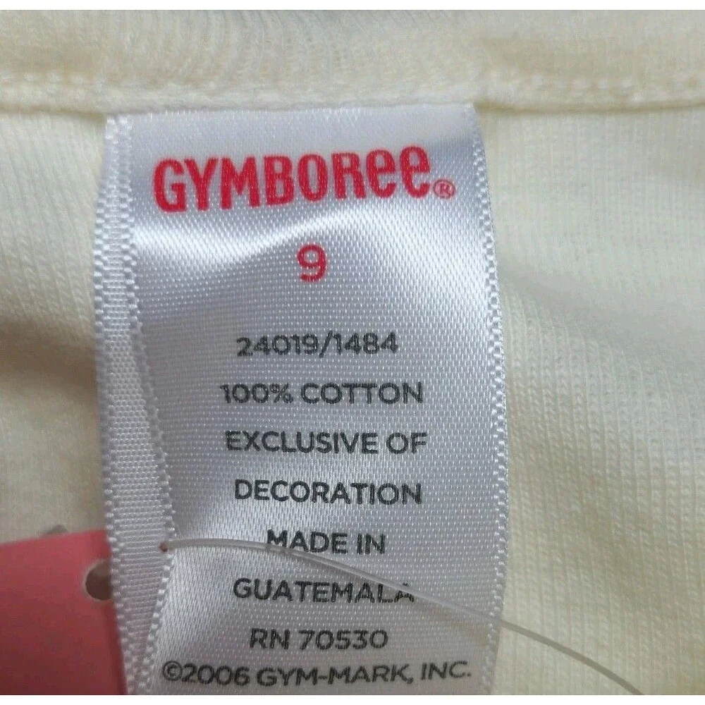Vintage Gymboree Long Sleeved T Shirt Girls Size 9 Ivory Sequin Rainbow NWT Y2K
